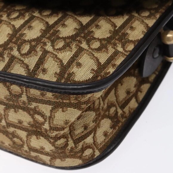 Christian Dior Trotter Canvas Shoulder Bag Brown Gold Auth 141500 - Picture 4 of 16